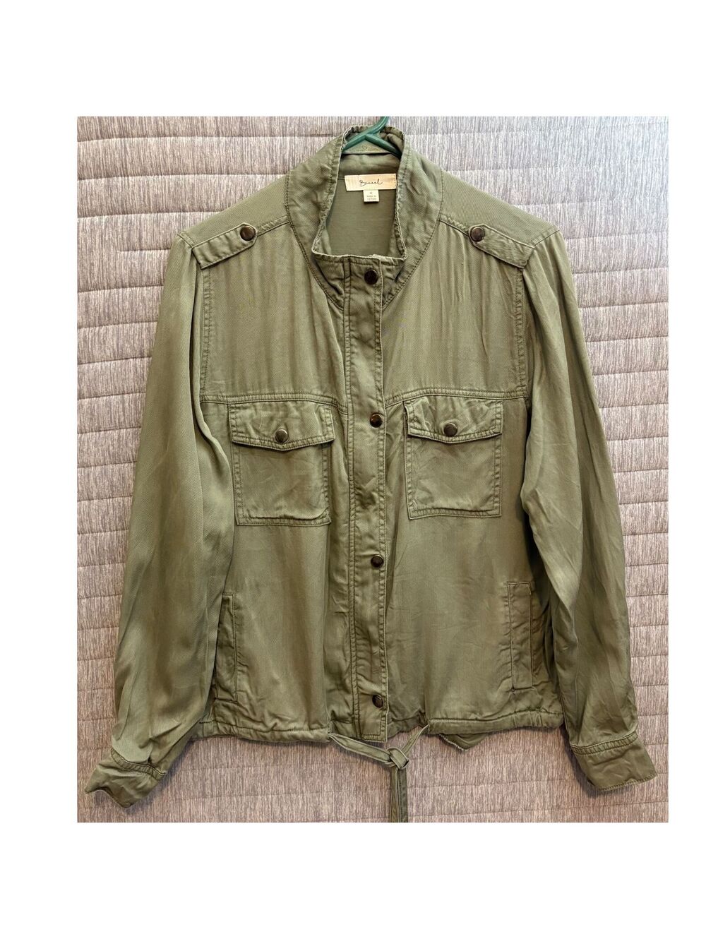 Becaal Olive Green Military Style Jacket Women's Medium Utility Fall Lightweight